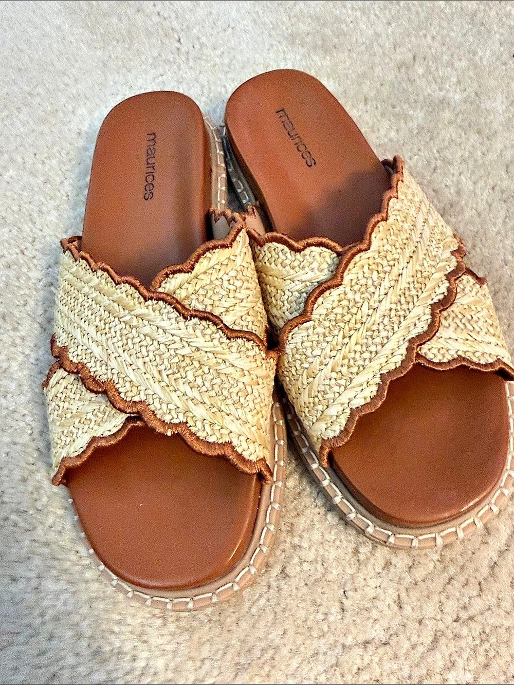 Maurices Chelsea Crossband Footbed Sandal Woven Brown & Cream